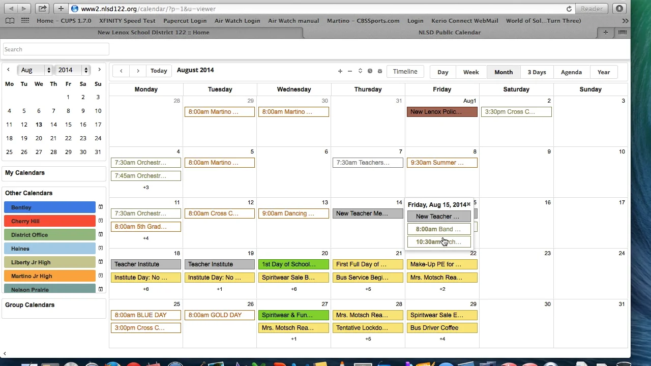 New Online Calendar :: New Lenox School District 122