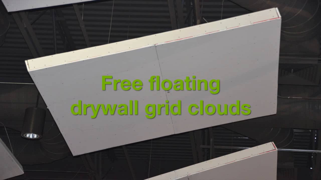 Floating Drywall Clouds with ShortSpan Drywall Grid on Vimeo