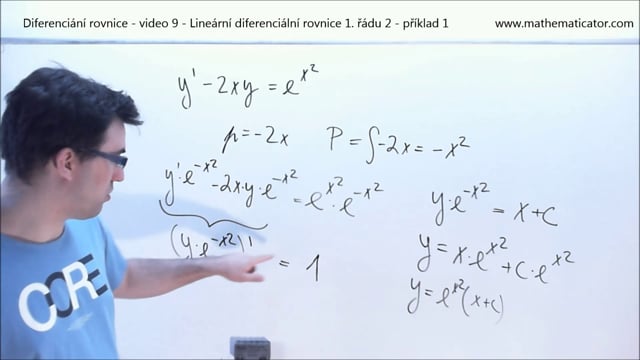Diferenciání rovnice - video 9 - Lineární diferenciální rovnice 1. řádu 2 - příklad 1