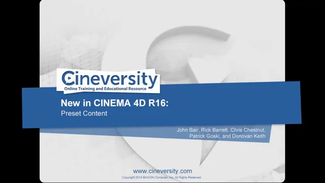 New in Cinema 4D R16 Preset Content