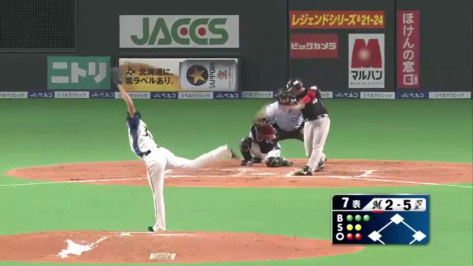 【7回表】チームの連敗ストップへ!! ファイターズ・中村勝 粘投!! 7回まで6安打2失点!!  2014/8/12 F-M