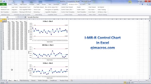 Create an I-MR-R Control Chart in Excel