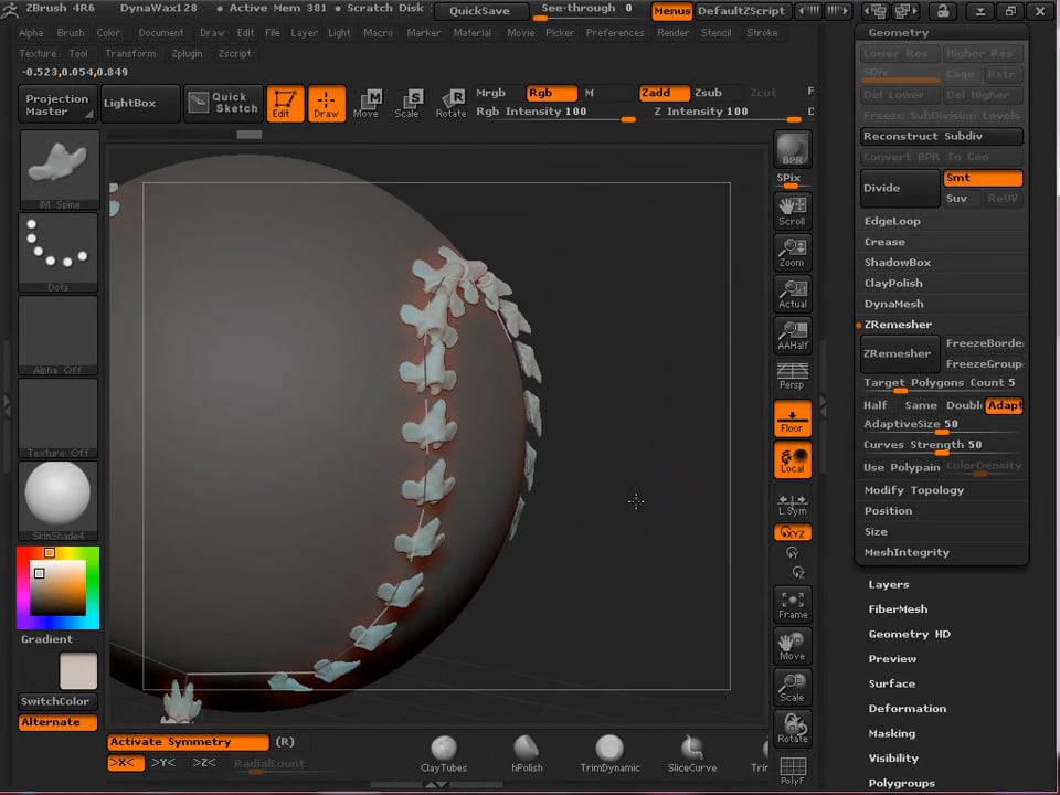 zBrush tutorial Creating and using insert mesh curve brushes on Vimeo