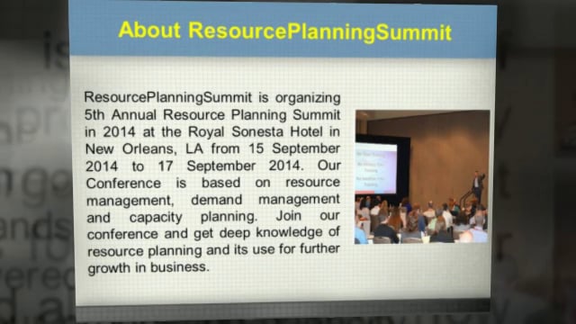 5th Annual Resource Planning Conference 2014 - ResourcePlanningSummit ...