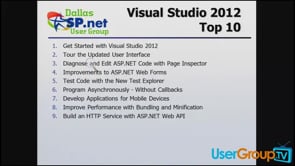 Top 10 things that every web developer needs to know about Visual Studio 2012
