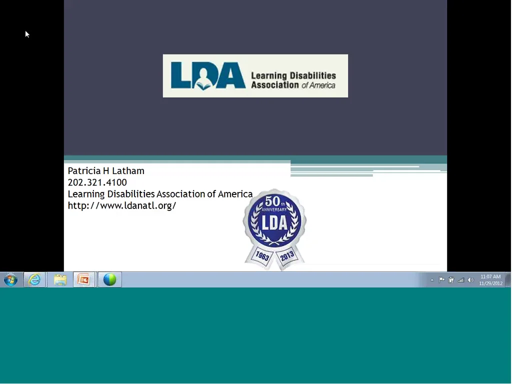 Learning Disabilities Association of America-20121129 1544-1 on Vimeo