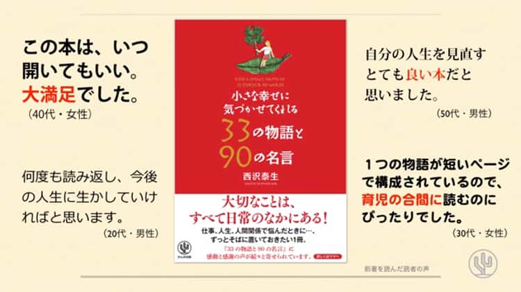 『小さな幸せに気づかせてくれる33の物語と90の名言』 西沢泰生 著