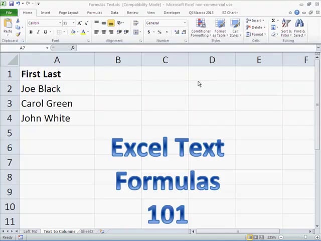 Excel Functions for Text 