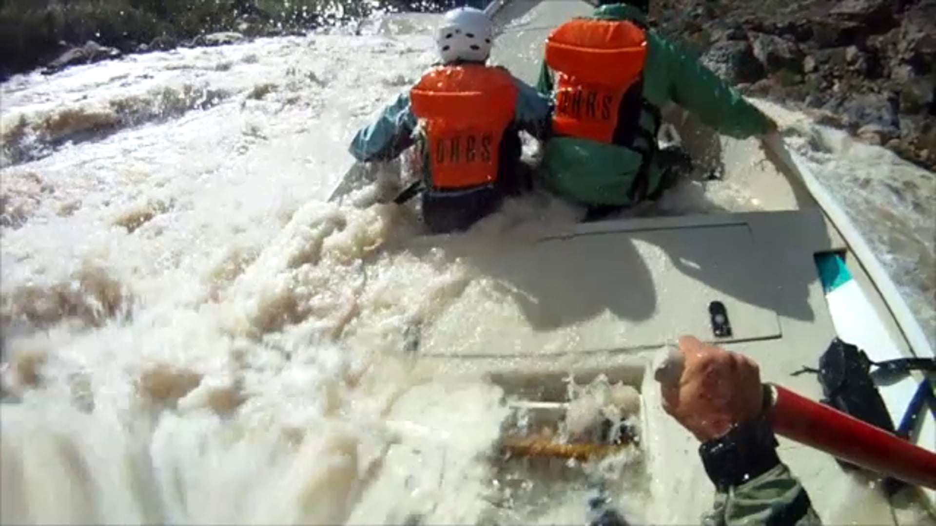 Flipping a dory in Lava Falls: Right Run, Hitting Humpback Chub
