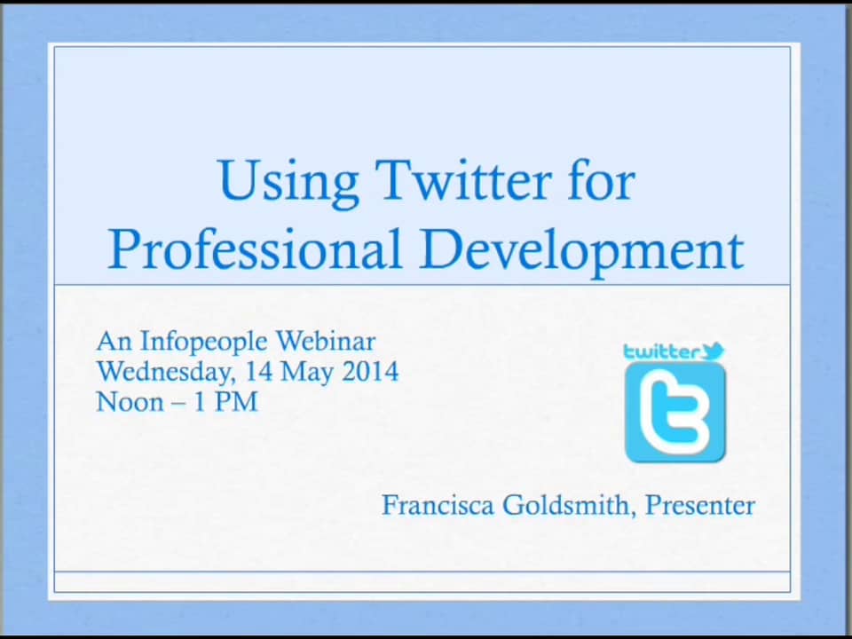 Using Twitter for Professional Development Opportunities on Vimeo