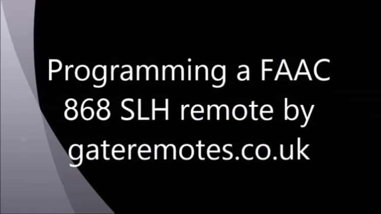Programming a FAAC 868 SLH Remote Control on Vimeo