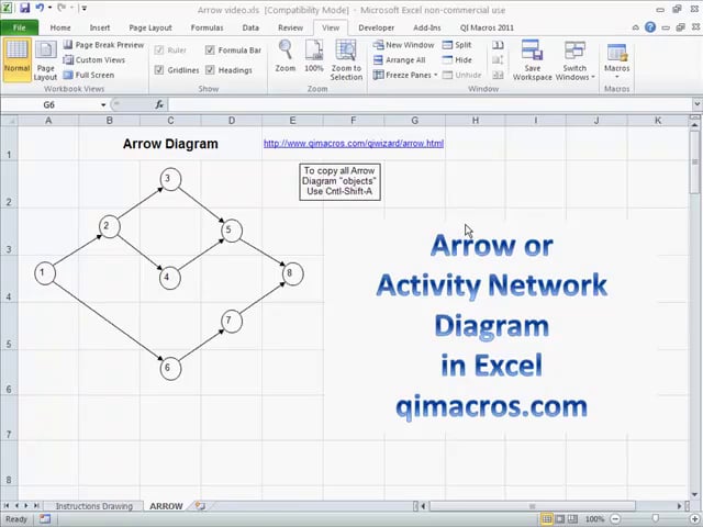 Draw an Arrow Diagram in Excel