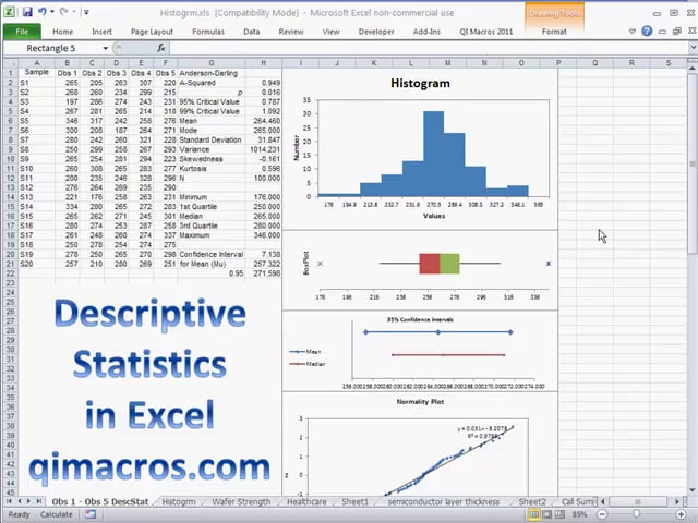 Descriptive Statistics in Excel