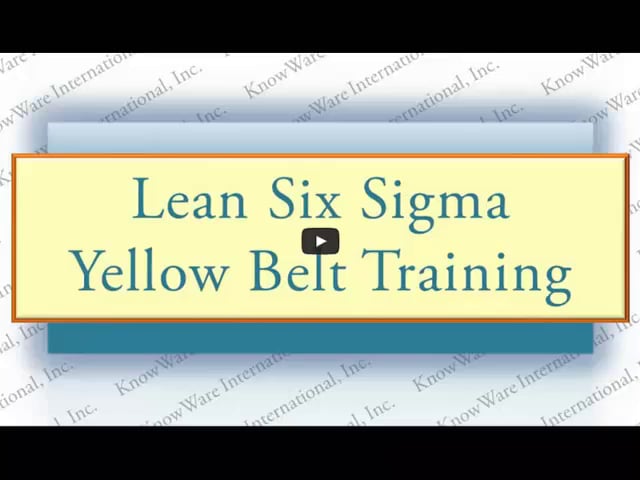 Six sigma training discount videos