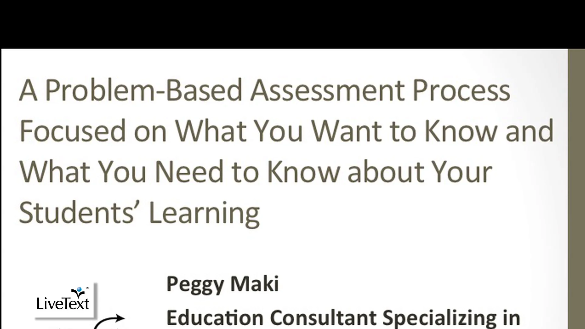 A Problem-Based Assessment Process Focused on What You Want to Know and ...