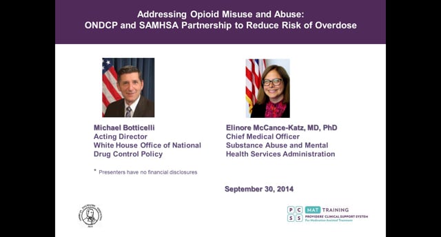 Addressing Opioid Misuse And Abuse ONDCP And SAMHSA Partnership To ...