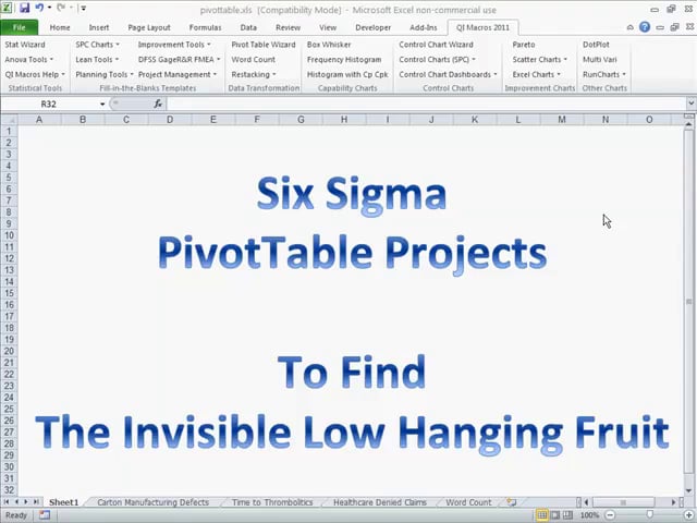 Six Sigma Packaging Line PivotTable Project