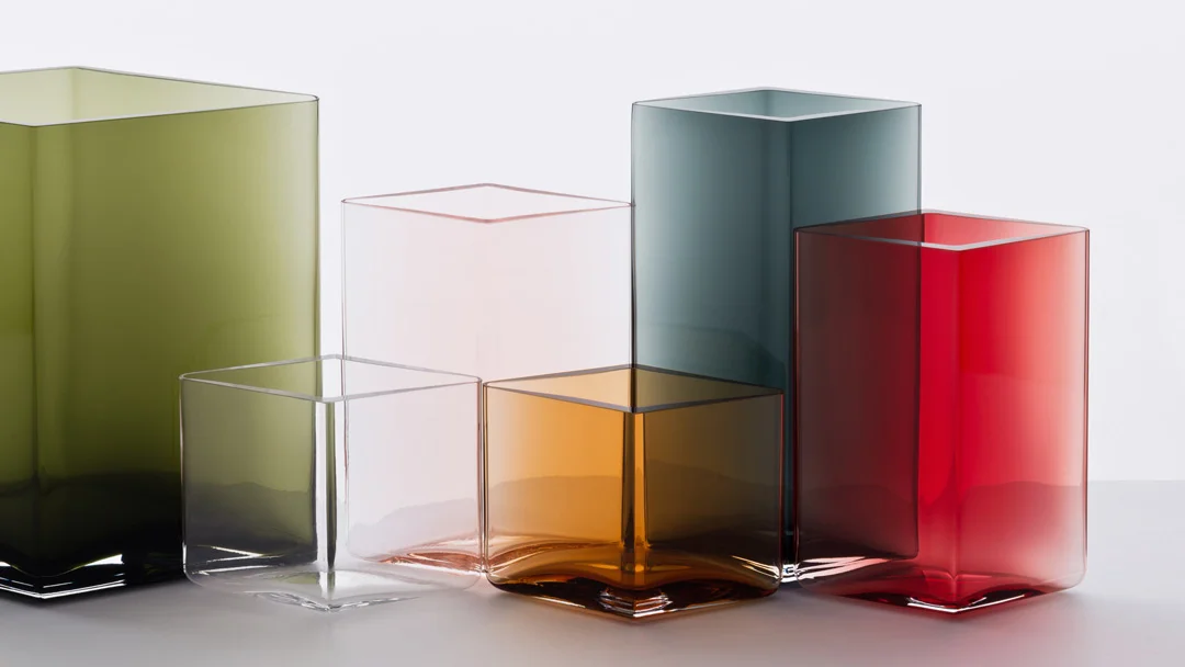 Bouroullec brothers design minimal coloured Ruutu vases for Iittala