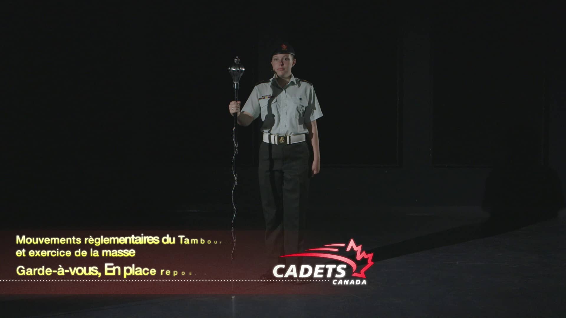 Drum Major Drill Movements and Mace Drill Attention, Stand at Ease