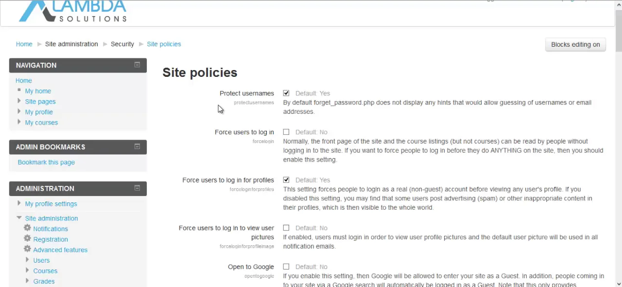Site settings on Vimeo