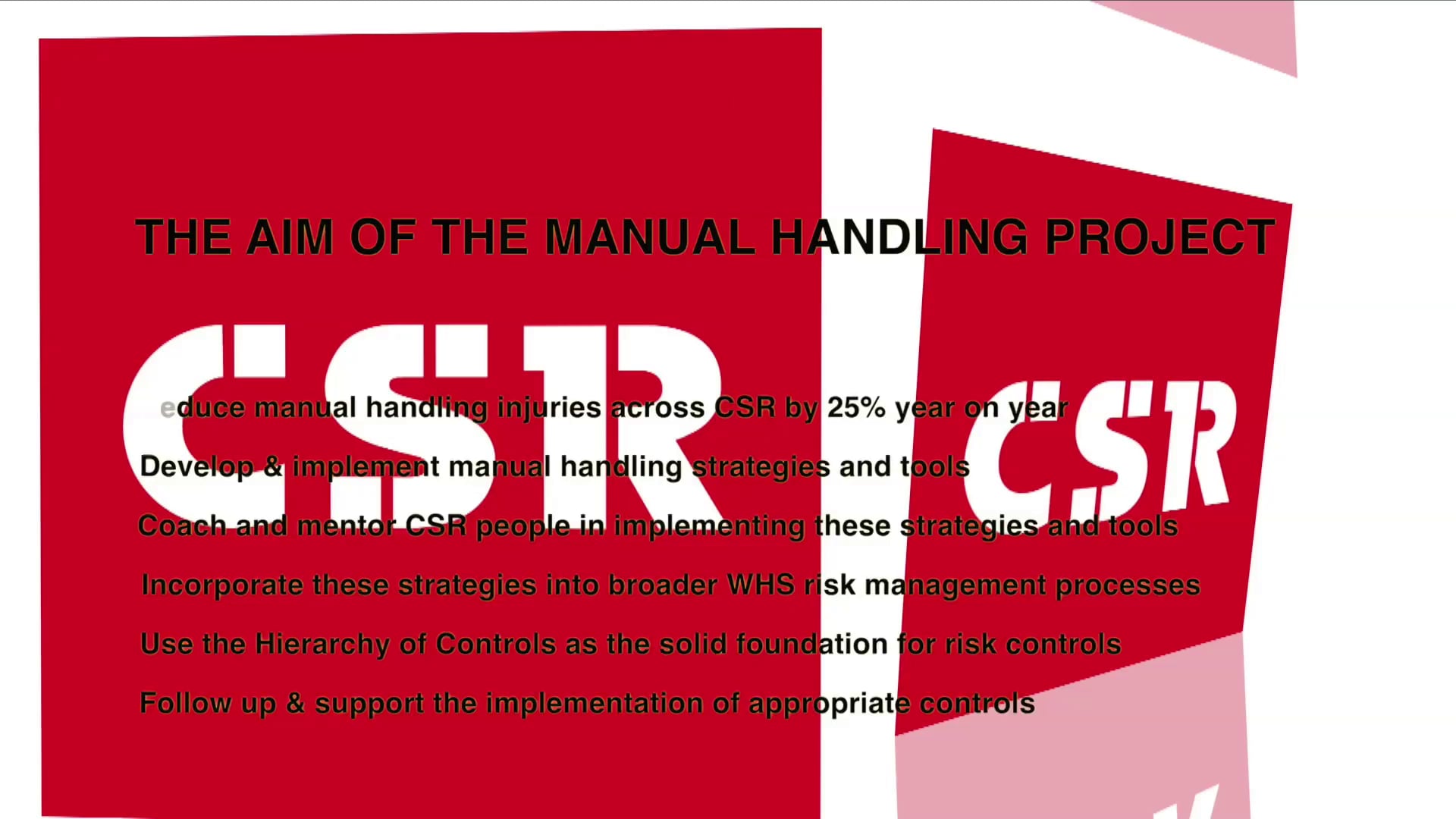 CSR Manual Handling Project intro 2.5 mins on Vimeo