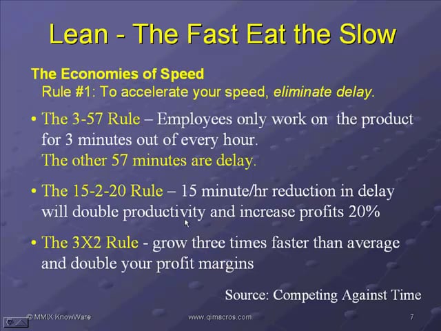 Lean Economies of Speed