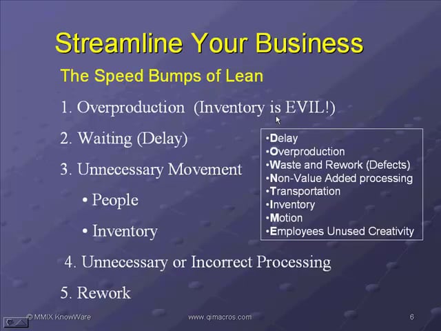 Seven Speed Bumps of Lean