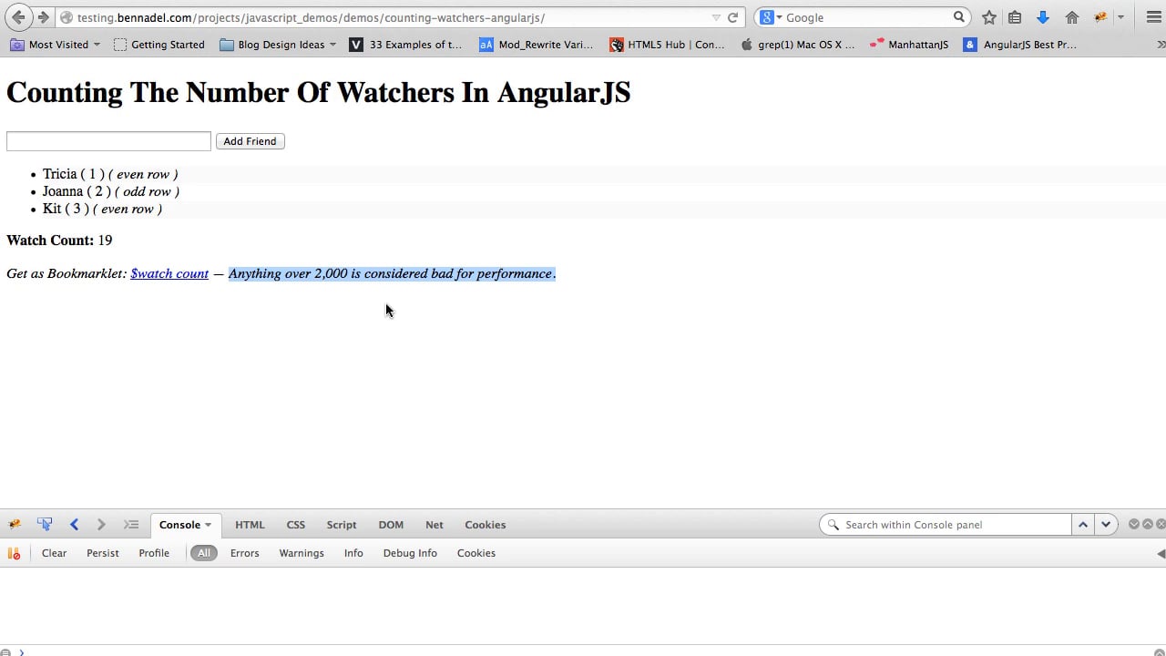 Counting The Number Of Watchers In AngularJS on Vimeo