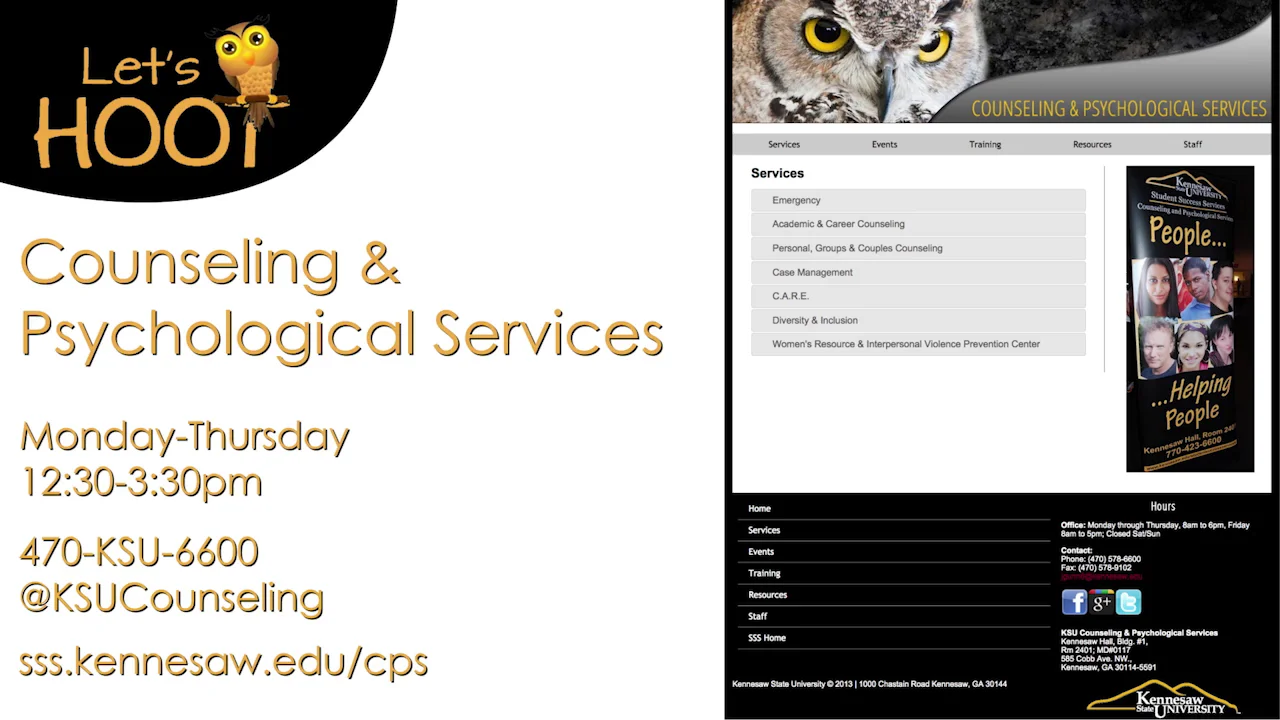 KSU Counseling and Psychological Services on Vimeo