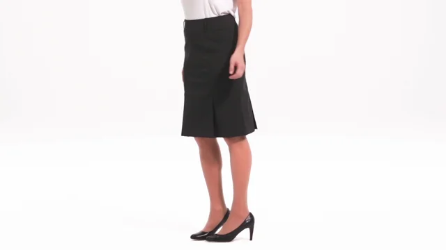 Tailored Wool Blend Skirt, Contour Waist Back Zip Back Vent