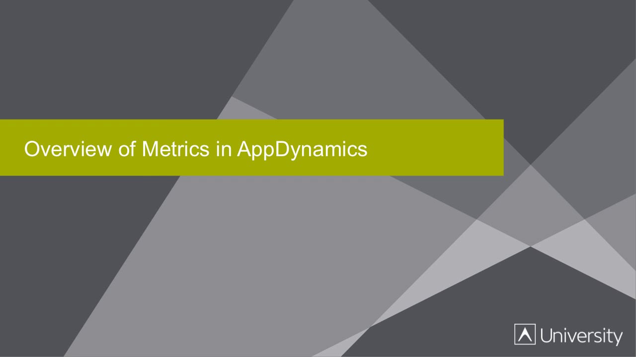Overview of Metrics in AppDynamics