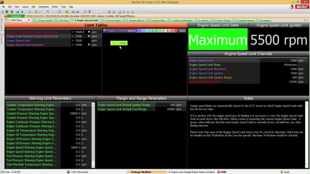 MoTeC M1 Software Tutorial: Engine Speed Limits