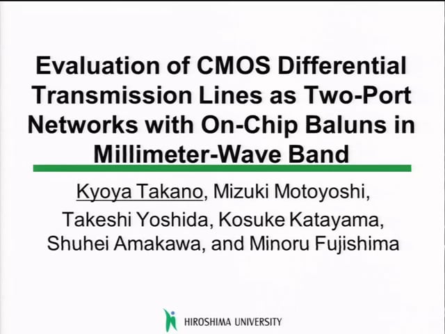 Evaluation of CMOS Differential Transmission Lines as 2-Port Networks with On-Chip Baluns in mm-Wave Band [ARFTG83, Takano]