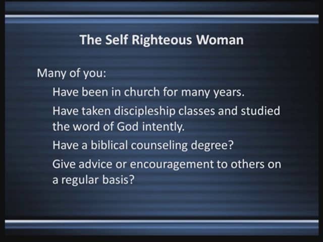 Self-Righteous Woman - UWTS on Vimeo