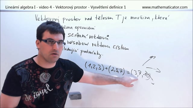 Lineární algebra I - video 4 - Vektorový prostor - Vysvětlení definice 1