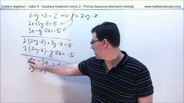 Lineární algebra I - video 9 - Soustavy lineárních rovnic 2 - Princip Gaussovy eliminační metody