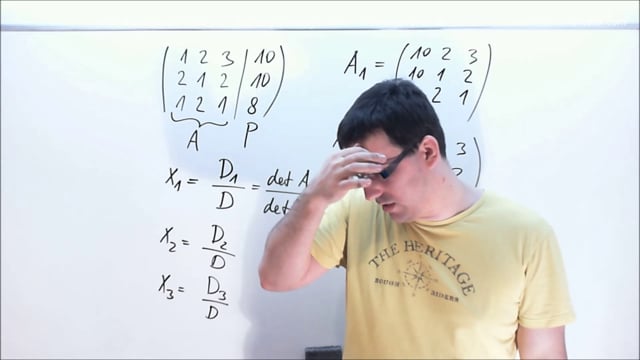 Lineární algebra I - video 32 - Soustavy lineárních rovnic - Cramerovo pravidlo