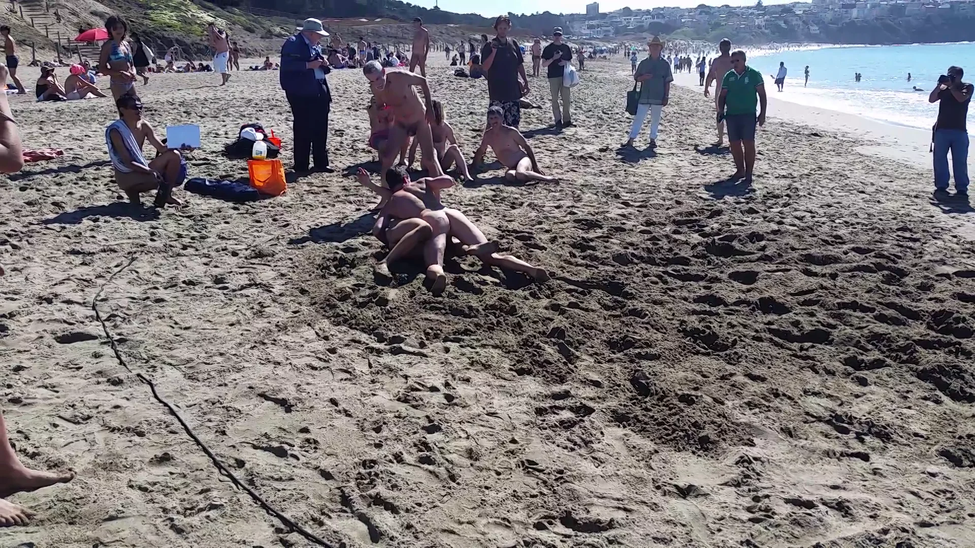 Nude wrestling on Baker Beach SF on Vimeo