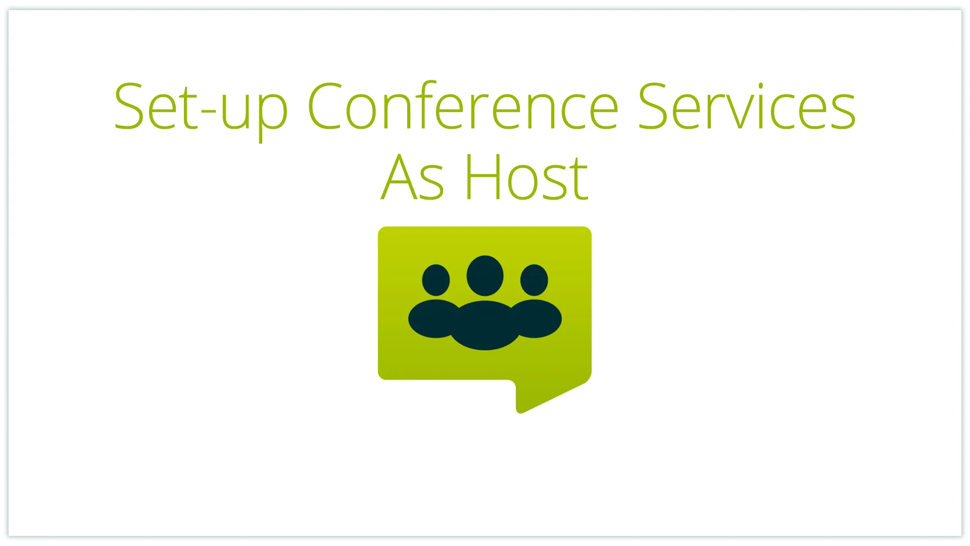 Setup Conference Services As Host on Vimeo