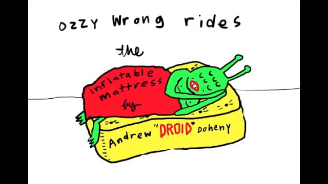 Ozzy Wrong riding the “inflatable mattress” by vampirate surfboards from the dope city