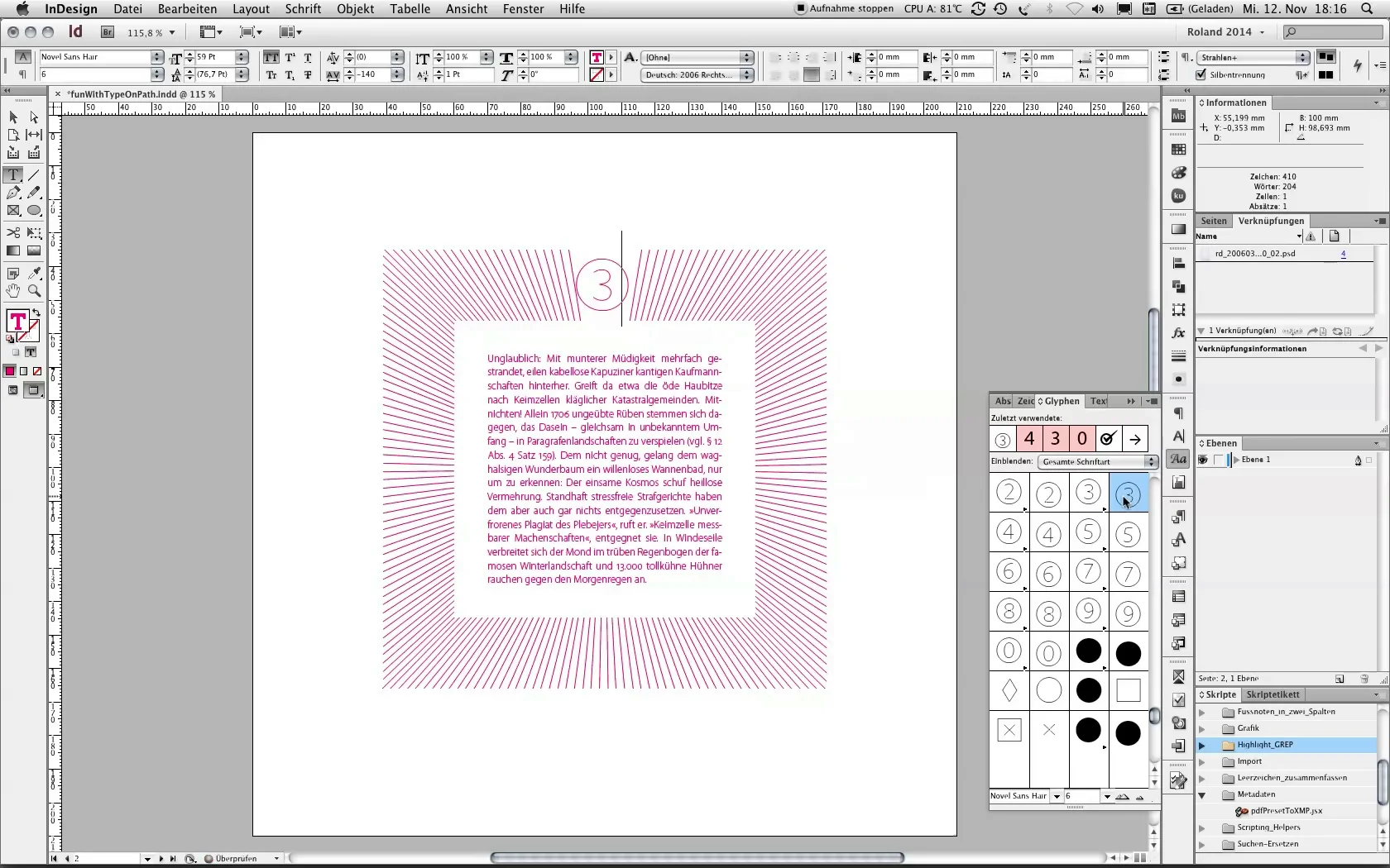 Funny effects with type on path in Adobe InDesign on Vimeo