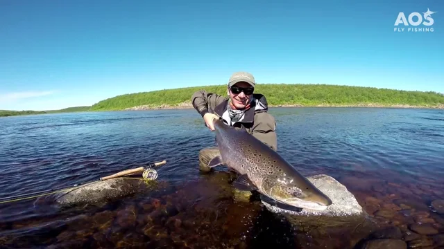 Fly Fishing for Salmon. Yokanga River, Russia