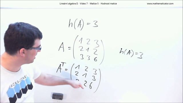 Lineární algebra II - Video 7 - Matice 5 - Hodnost matice