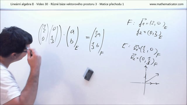Lineární algebra II - Video 30 - Různé báze vektorového prostoru 3 - Matice přechodu 1