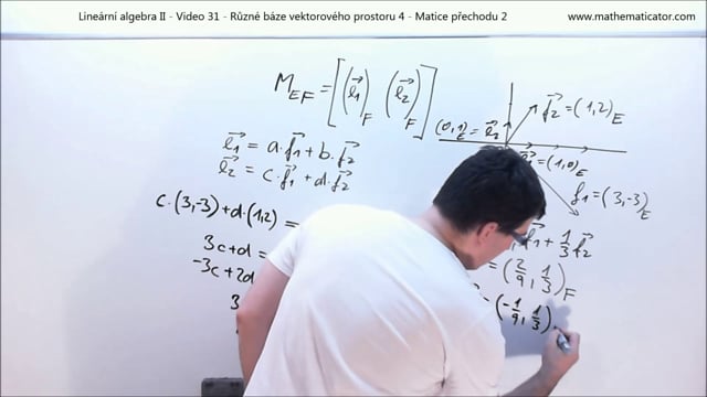 Lineární algebra II - Video 31 - Různé báze vektorového prostoru 4 - Matice přechodu 2