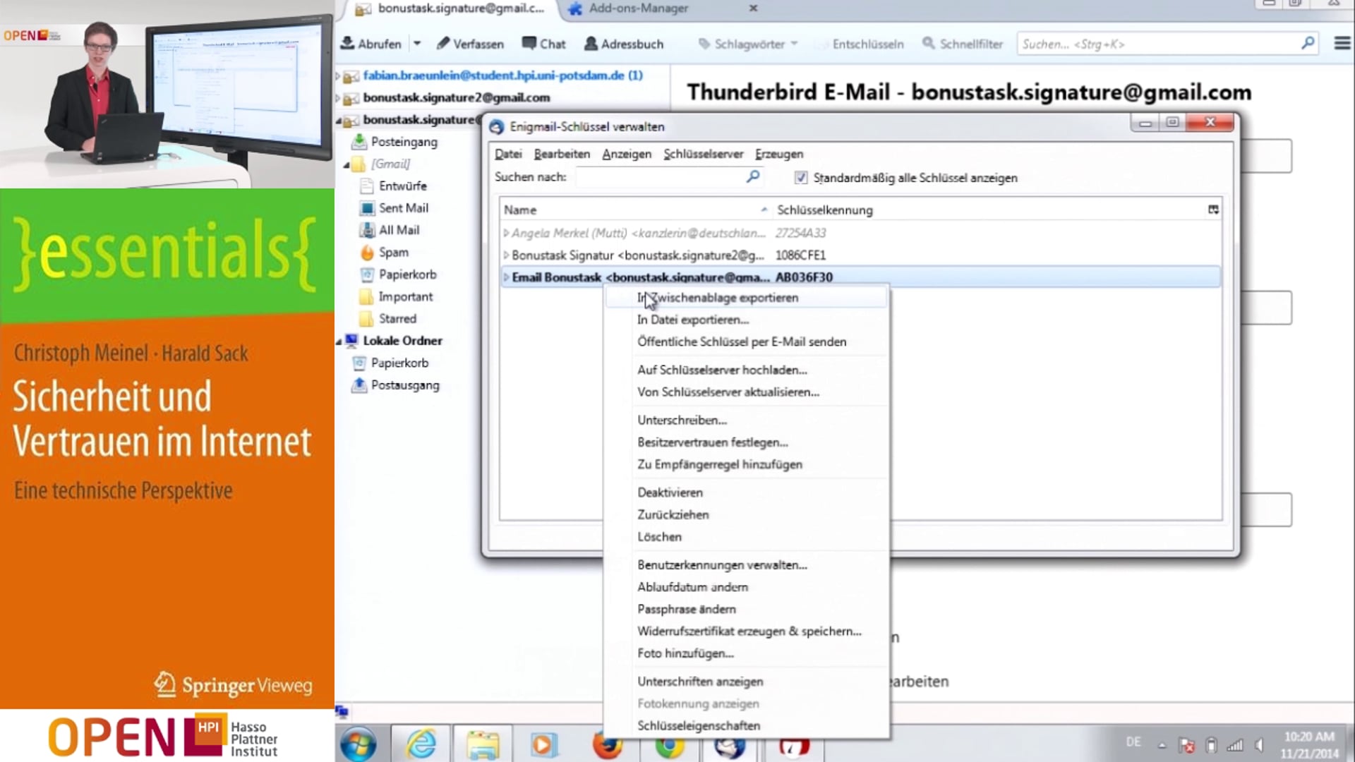 Tutorium: Signieren von E-Mails | Sicherheit im Internet