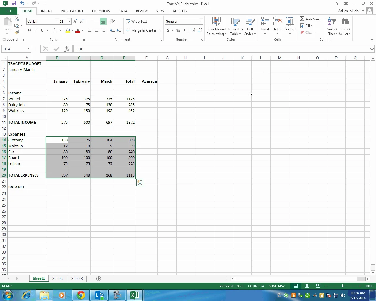 Spreadsheets Tutorial t2 vid05 formula using operators on Vimeo
