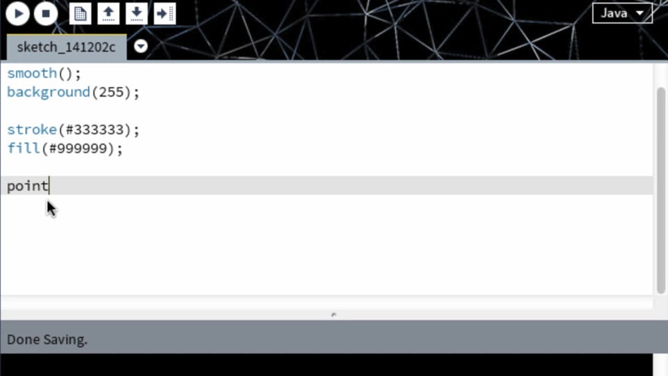 #07 point()､line()､ellipse()､arc()を使おう | Processing入門 - プログラミングならドットインストール