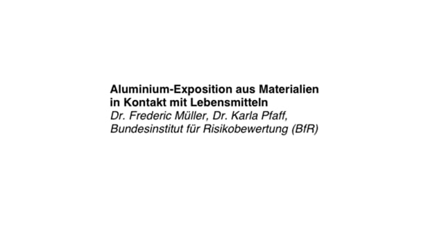 BfR - Aluminium-Exposition aus Materialien in Kontakt mit Lebensmitteln