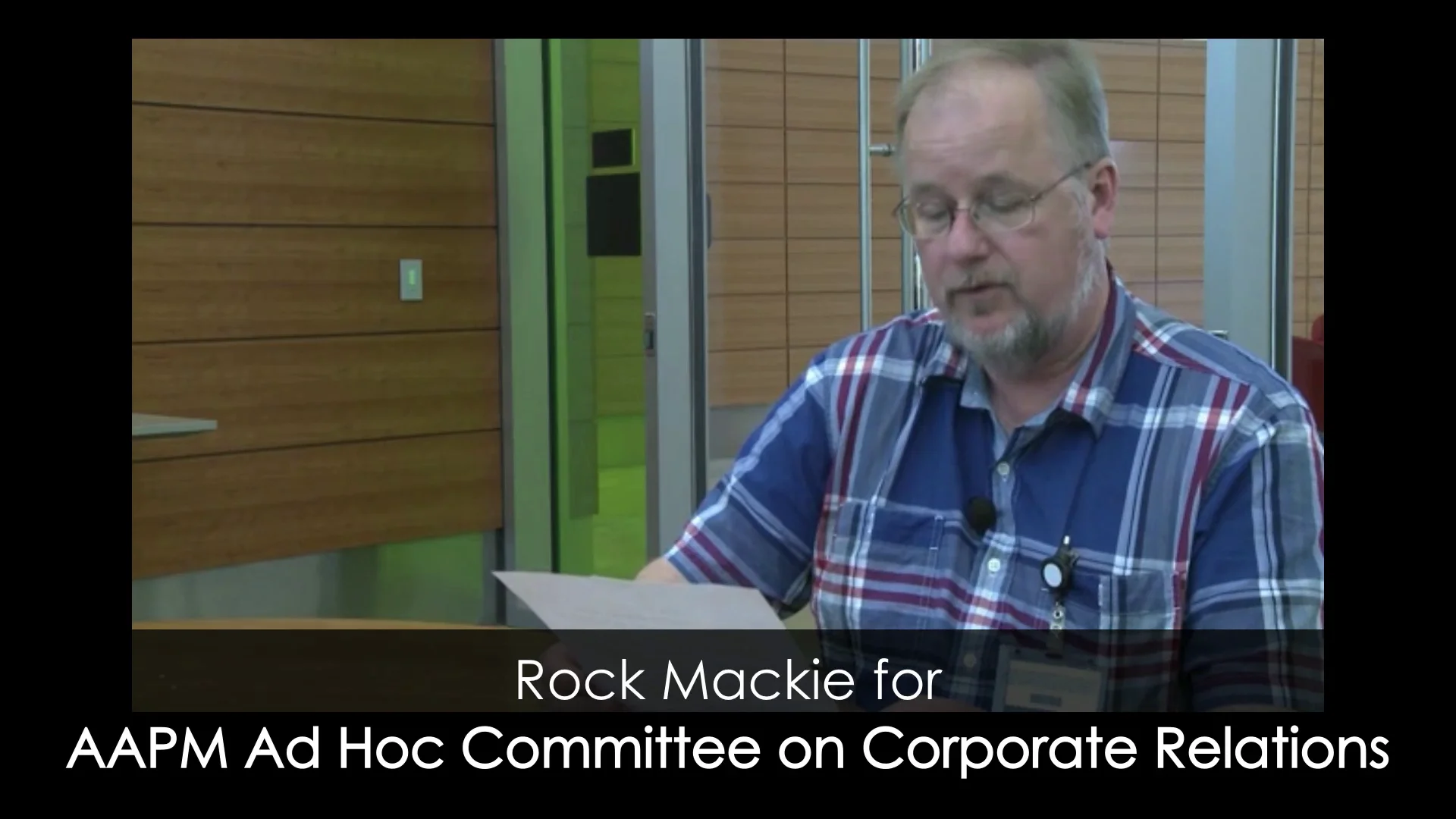 Ad Hoc Committee on Corporate Relations Rock Mackie